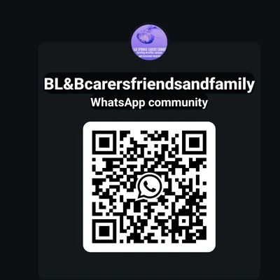 QR code to join BL&B Carers Friends and Family on WhatsApp